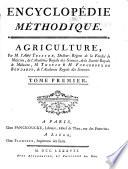 Encyclopedie methodique, ou par ordre de matières: Agriculture