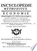 Encyclopedie methodique, ou par ordre de matières: Économie politique et diplomatique