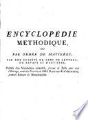Encyclopédie méthodique ou par ordre de matières