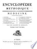 Encyclopedie methodique, ou par ordre de matières: Médecine