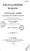 Encyclopédie moderne, ou dictionnaire abrégé des sciences, des lettres et des arts...