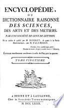 Encyclopédie ou Dictionnaire raisonné des sciences, des arts et des métiers
