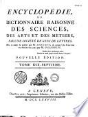 Encyclopédie, ou dictionnaire raisonné des sciences, des arts et des métiers