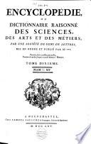 Encyclopédie, ou Dictionnaire raisonné des sciences, des arts et des métiers