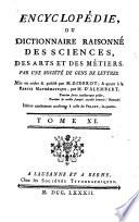 Encyclopédie, ou Dictionnaire raisonné des sciences, des arts et des métiers