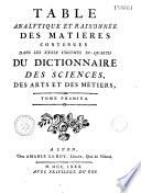 Encyclopédie ou dictionnaire raisonné des sciences, des arts et des métiers...par une Société de gens de lettres... mis en ordre et publié par M. Diderot ; et quant à la partie mathématique par M. d' Alembert