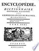 Encyclopédie, Ou Dictionnaire Universel Raisonné Des Connoissances Humaines