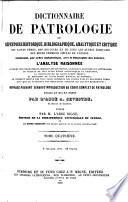 Encyclopédie théologique: bis. Dictionnaire de patrologie