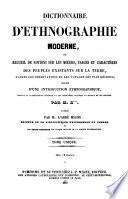 Encyclopédie théologique: Dictionnaire d'éthnographie moderne