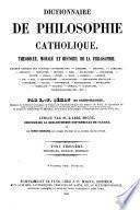 Encyclopédie théologique: Dictionnaire de philosophie catholique