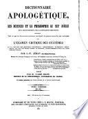 Encyclopedie Theologique, ou Serie de Dictionnaires sur toutes les parties de la Science Religieuse ... publiee par M. l'Abbe Migne (etc.)
