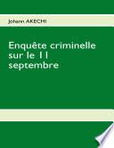 Enquête criminelle sur le 11 septembre