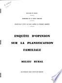 Enquête d'opinion sur la planification familiale