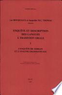 Enquête et description des langues à tradition orale