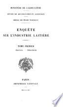 Enquête sur l'industrie laitière ....