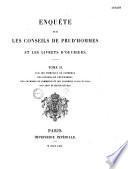 Enquête sur les Conseils de prud'hommes et les livrets d'ouvriers