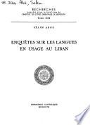 Enquêtes sur les langues en usage au Liban