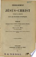 Enseignement de J.-C. sur sa personne dans les ... synoptiques