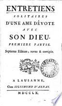 Entretiens solitaires d'une âme dévote avec son Dieu