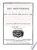 Ephémérides des mouvemens célestes