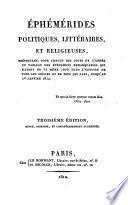 Ephémérides politiques, littéraires et religieuses