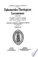 Ephemerides theologicae Lovanienses