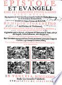 Epistole Evangelii lettioni ... per tutto l'anno
