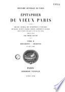 Epitaphier du Vieux Paris
