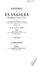 Épîtres et évangiles des dimanches et fêtes de l'année