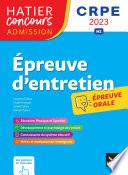 Epreuve d'entretien - CRPE 2023- Epreuve orale d'admission