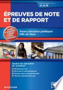 Epreuves de note et de rapport Toutes fonctions publiques catégories A et B