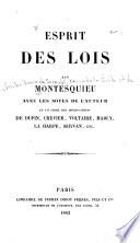 Esprit des lois par Montesquieu