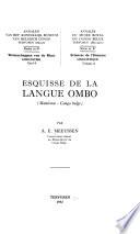 Esquisse de la langue ombo (Maniema-Congo belge)