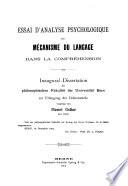 Essai d'analyse psychologique du mécanisme du langage dans la compréhension