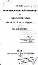 Essai d'explication méthodique des exercices français, à l'usage des començants