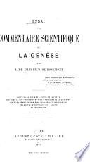 Essai d'un commentaire scientifique de la Genése