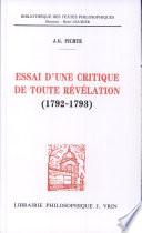 Essai d'une critique de toute révélation