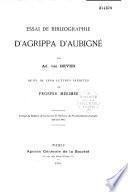 Essai de bibliographie d'Agrippa d'Aubigné