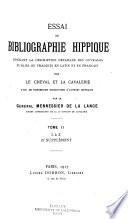 Essai de bibliographie hippique: L-Z et Supplément (p. [671]-683)