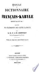 Essai de dictionnaire français-kabyle (Zouaoua).