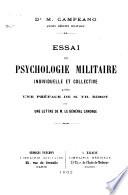 Essai de psychologie militaire
