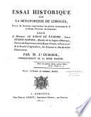 Essai historique sur la Sénatorerie de Limoges