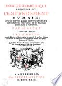 Essai philosophique concernant l'entendement humain