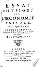 Essai Physique Sur L'Oeconomie Animale