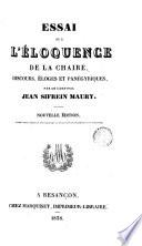 Essai sur l'èloquence de la Chaire Discours
