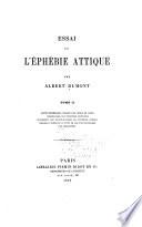 Essai sur l'éphébie attique