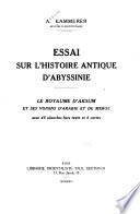 Essai sur l'histoire antique d'Abyssinie