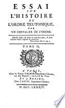 Essai Sur L'Histoire De L'Ordre Teutonique