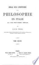 Essai sur l'Histoire de la Philosophie en Italie au dixneuvième siècle