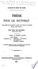 Essai sur l'histoire et la législation particulière des gains de survie entre époux